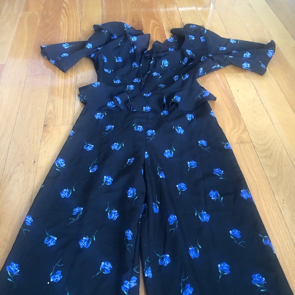 Fashion Union Blue Floral Jumpsuit - Picture 3 of 4